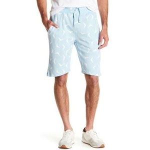 Wellington Boomerang Print Shorts Sweatshorts Blue